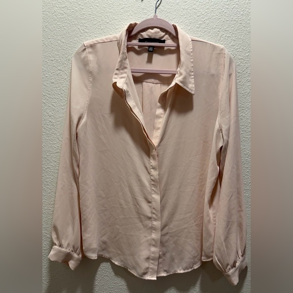 WHBM Set of 3 Button-Up Blouses Blue Pink Cream L - Picture 3 of 16